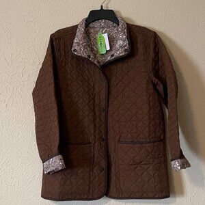 NWT Lands' End quilted, reversible barn jacket, Size M